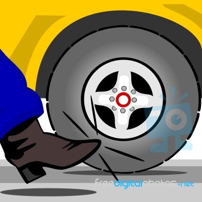 Kicking Tire for buying Stock Image