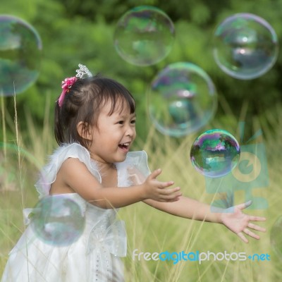 Kid Bubble Stock Photo