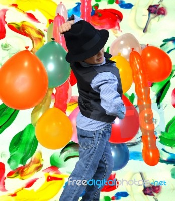 Kid Dancing Stock Photo