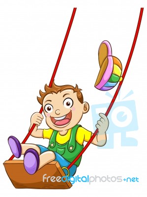 Kid On Swing Stock Image