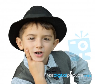 Kid Speaking Stock Photo