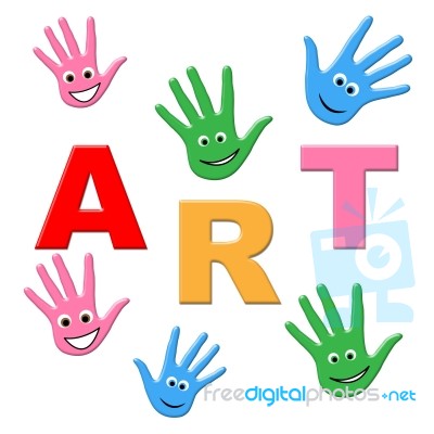 Kids Art Represents Children Youngster And Youngsters Stock Image