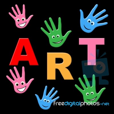 Kids Art Shows Craft Draw And Toddlers Stock Image