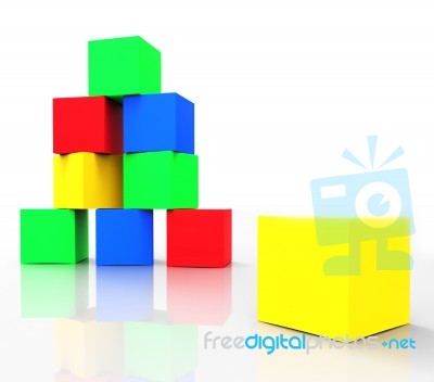 Kids Blocks Indicates Colors Cube And Spectrum Stock Image