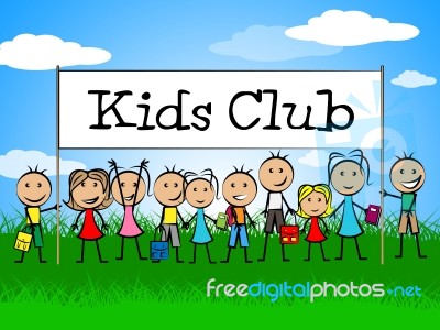 Kids Club Indicates Free Time And Apply Stock Image