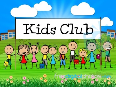 Kids Club Means Games Play And Childhood Stock Image