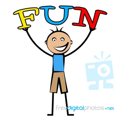 Kids Fun Represents Cheerful Jubilant And Children Stock Image