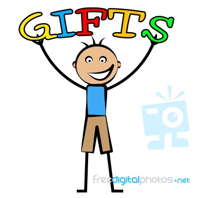 Kids Gifts Means Youngsters Presents And Surprises Stock Image