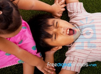 Kids Having Fun Playing Stock Photo