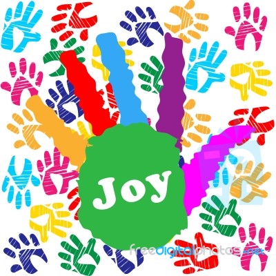 Kids Joy Means Watercolor Positive And Colors Stock Image