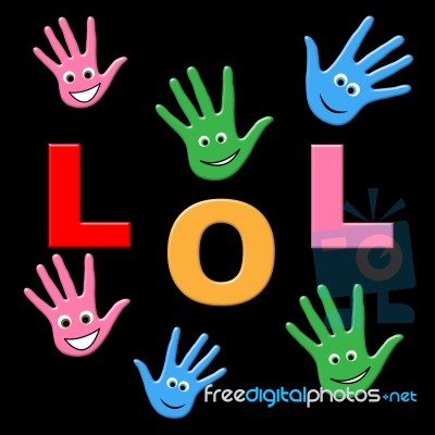 Kids Lol Indicates Laugh Out Loud And Haha Stock Image