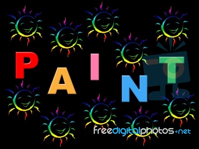 Kids Paint Represents Color Children And Youngsters Stock Image