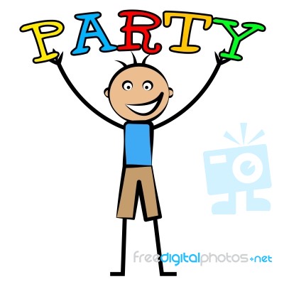 Kids Party Shows Celebrations Cheerful And Youngsters Stock Image