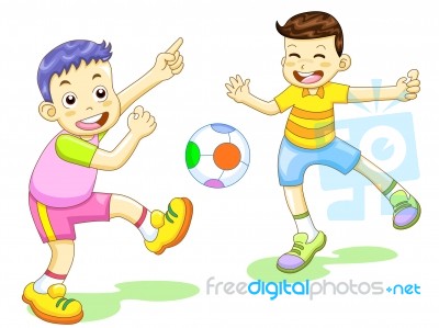 Kids Playing Soccer Stock Image