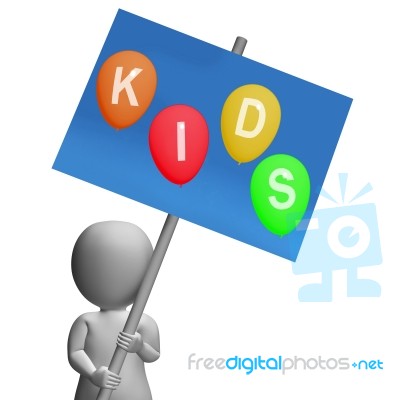 Kids Sign Show Children Toddlers Or Youngsters Stock Image