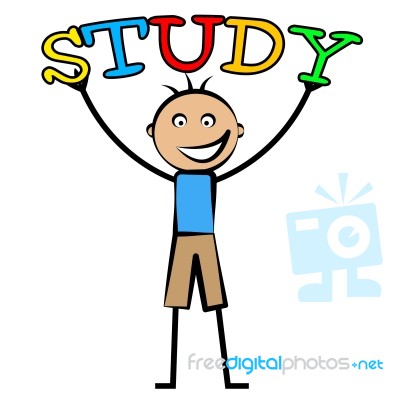 Kids Study Means Tutoring Child And Schooling Stock Image