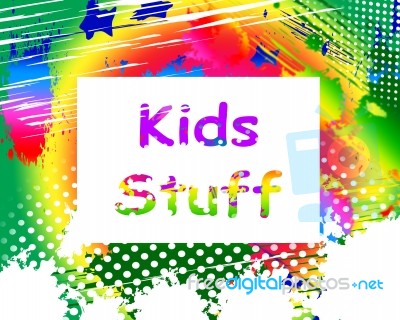 Kids Stuff On Screen Means Online Activities For Children Stock Image