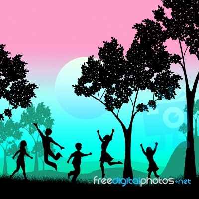 Kids Tree Represents Free Time And Branch Stock Image