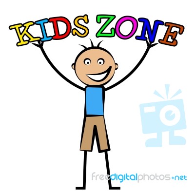 Kids Zone Shows Free Time And Child Stock Image