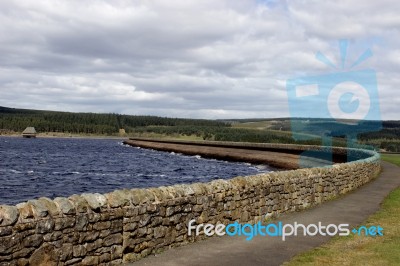 Kielder Reservoir Dam Stock Photo