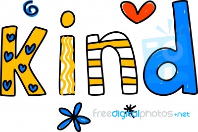 Kind Text Stock Image