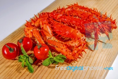 King Crab, Food Crab Of Legs, Alaska Food Stock Photo