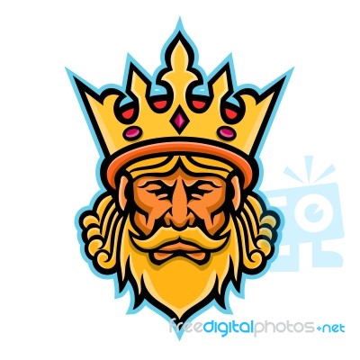 King With Crown Mascot Stock Image