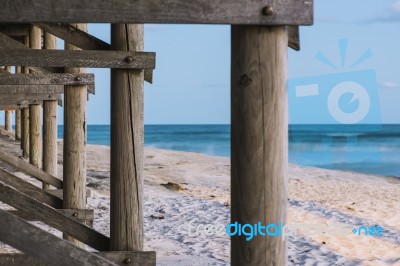 Kings Beach In The Sunshine Coast, Queensland Stock Photo