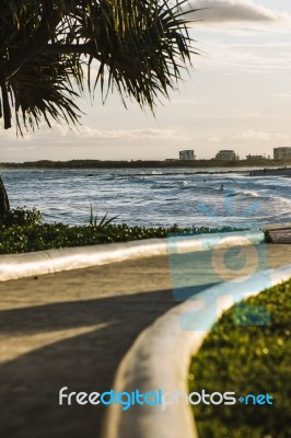 Kings Beach In The Sunshine Coast, Queensland Stock Photo