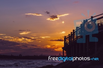 Kings Beach In The Sunshine Coast, Queensland Stock Photo