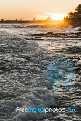 Kings Beach In The Sunshine Coast, Queensland Stock Photo