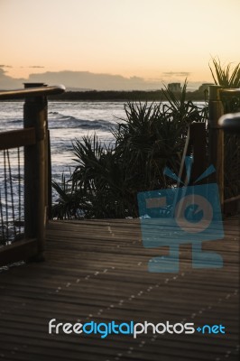 Kings Beach In The Sunshine Coast, Queensland Stock Photo