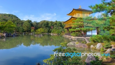 Kinkakuji Temple At Autumn Stock Photo