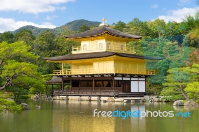 Kinkakuji Temple Or The Golden Pavilion In Kyoto, Japan Stock Photo