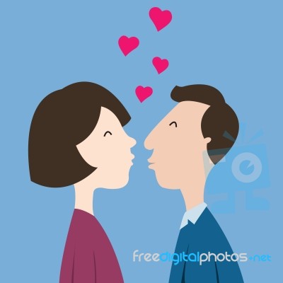 Kissing Couple Stock Image