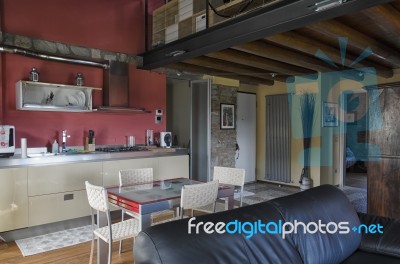 Kitchen Of A Luxury Apartment Stock Photo