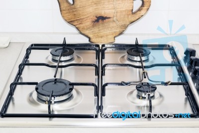 Kitchen Stove Top Stock Photo