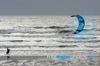 Kite Surfer At Winchelsea Stock Photo