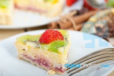 Kiwi And Strawberry Pie Tart Stock Photo