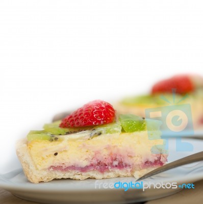 Kiwi And Strawberry Pie Tart Stock Photo