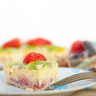 Kiwi And Strawberry Pie Tart Stock Photo