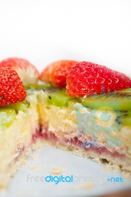 Kiwi And Strawberry Pie Tart Stock Photo