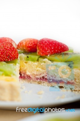 Kiwi And Strawberry Pie Tart Stock Photo