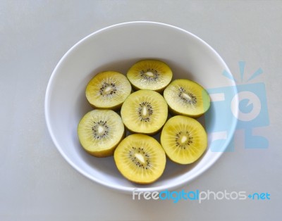 Kiwi Fruit In Bowl Stock Photo