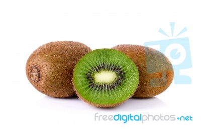 Kiwi Fruit Isolated On A White Background Stock Photo