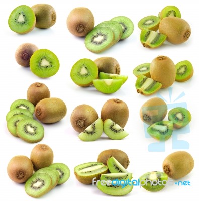 Kiwi Fruit Isolated On White Background Stock Photo