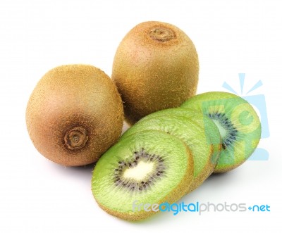 Kiwi Fruit Isolated On White Background Stock Photo