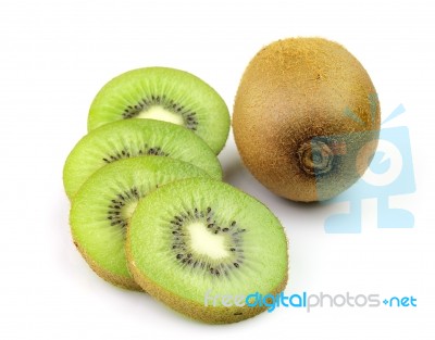 Kiwi Fruit Isolated On White Background Stock Photo