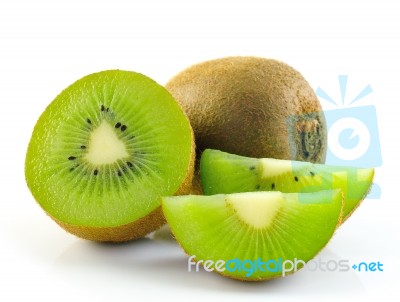 Kiwi Fruit Isolated On White Background Stock Photo