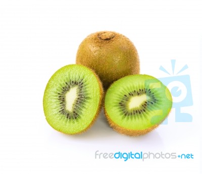 Kiwi Fruit Isolated On White Background Stock Photo